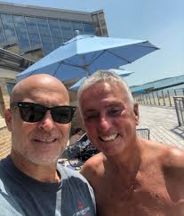 Got a great workout, steam & swim today with my pal, fellow Ticknor  Streeter and L Street Brownie, Richie Dahill. 🏃‍♂️ 🏊‍♀️ ☀️ 🌊