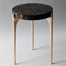 Acantha Side Table By Demuro Das With Blue Tiger S Eye Top And Solid Bronze Legs In 2020 Bronze Side Table Metal Table Stone Coffee Table