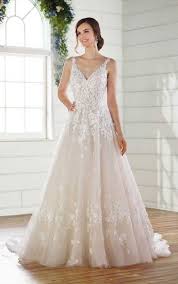 Romantic A Line Wedding Dress With 3 D Floral Details A Line Wedding Dress Essence Of Australia Wedding Dress Wedding Dresses