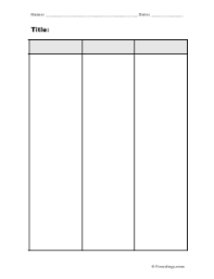 Blank 3 Column Notes Form Freeology