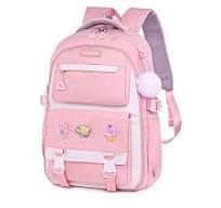 Mochila Escolar Bolsa Passeio Feminina Masculina Com Chaveiro e Botons  Grande Capacidade Bolso Tipo Estojo Embutido