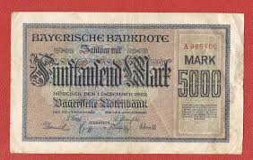 Germany Bayerische 5000 Mark 1923 Banknote Notgeld Munchen 5 Thousend Bank Notes Germany Marks