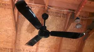 Iron frame and caged shade 5 wooden blades industrial, retro style Black Industrial Ceiling Fan Vanity 301