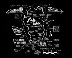 These maps are gorgeous pieces of art. The Not So Serious Art Of Wendy Macnaughton Lake Tahoe Lake Tahoe Map Tahoe Trip