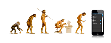 The Evolution Of The Man And Technology History Of Social Media Evolution Man Illustration
