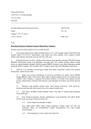 Text of contoh surat mohon tajaan. Surat Bantahan Semakan Nilaian