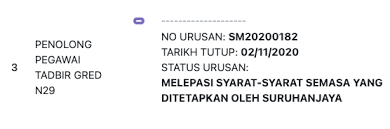 Assalamualaikum, status saya melepasi syarat tapi bulan 12/2019. Status Permohonan Spa9 Jenis Dan Status Semasa Pemohon