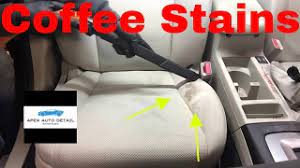 When using white vinegar and liquid dish soap to get rid of coffee stains on your car's seats, you will need the following: How To Remove Coffee Stains From Light Colored Car Or Truck Cloth Seats Youtube