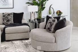 Maybe you would like to learn more about one of these? Contemporary 58 Round Swivel Chair In Gray Mathis Brothers Furniture