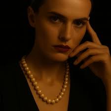 Vintage 60's Ivory Glass Faux Pearls Heavy Necklace