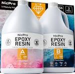 Nicpro 2ガロン クリスタルクリア エポキシ樹脂キット 黄ばみや気泡が入らない 食品に安全な樹脂 コーティング 鋳造 クラフト DIY  ジュエリー製作 アート 型 テーブルトップ 木製