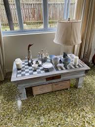 Sunset trading vegas 5 piece 42 round counter height dining, chess and poker table set reversible 3 in 1 game top distr. Solid Wood Coffee Table Bohemian Chic With Backgammon And Chess Board Pattern Painted On It Furniture Home Living Home Decor Other Home Decor On Carousell