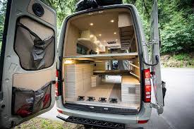 Bespoke Camping Van Brings Luxury To The Outdoors Benz Sprinter Sprinter Motorhome Sprinter Camper