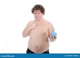 Episodes. Fat Man. Naked and Dressed Stock Photo - Image of care,  constipation: 69770430