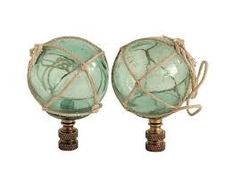 Decorative Coastal Nautical Ocean Lamp Finials Lamp Finial Glass Floats Glass Lamp