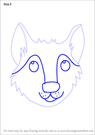 Draw half circle (bottom of snout) that that with it's open end connects to the angled lines from the previous step and from these connection points draw two curves going upwards to define the shape of the snout w. Learn How To Draw A Wolf Face For Kids Animal Faces For Kids Step By Step Drawing Tutorials
