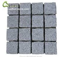 Split Surface Other Side Sawn-Cut G603 Grey Granite Cube Stone Cobble  Paving Stone
