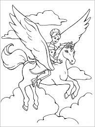 Beautiful horse coloring page : Barbie And Flying Horse Coloring Page Coloringbay