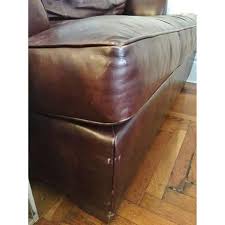 2.6 in h dimensions of bed: Ethan Allen Triad Leather Sleeper Loveseat Aptdeco