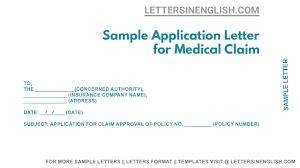 A large section of insurance professionals work in sales. Health Insurance Claim Application Letter Sample Application Letter For Medical Claim Letters In English