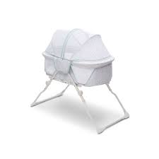 Delta Children Ez Fold Ultra Compact Travel Bassinet Baby Crib Mirage White Walmart Com In 2021 Travel Bassinet Portable Bassinet Bassinet