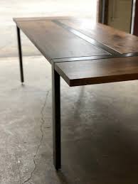Mez Works Furniture Lake Tahoe And Sf Bay Area Expandable Zeeva Leaved Walnut And Steel Dining Table Optional Matching Bench