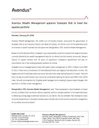 Not all organizations dedicated to planning issues will offer. Ppt Avendus Wealth Management Appoints Sudeepto Deb To Head The Equities Portfolio Powerpoint Presentation Id 7778998
