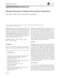 Maybe you would like to learn more about one of these? Pdf Emergent Ultrasound Evaluation Of The Pediatric Female Pelvis