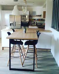 Plan De Travail Design Avec Pieds En Acier Ripaton Table Haute Cuisine Meuble Bar Cuisine Table Bar Cuisine