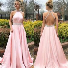 Formell lang brautjungfernkleid hochzeit perlen abendkleid party ballkleider 24w. Damen Hochzeit Lang Maxikleid Abendkleid Party Brautjungfern Ballkleid Gr 34 40 Ebay
