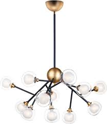 It will make a great center piece for your modern home or traditional decor. Et2 E21455 93bkgld Pod Modern Black Gold Led Chandelier Light Et E21455 93bkgld