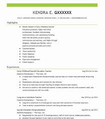 Inspirational early childhood education resume. Early Childhood Special Education Teacher Resume Example Company Name Lexington South Carolina