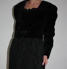 Vintage 80s Jacket Black Velvet Puff Sleeve Bolero With Frog Fastener Retro Women S Blazer Size 14 Luxury Evening Wear Puff Sleeve Evening Wear 80s Jacket