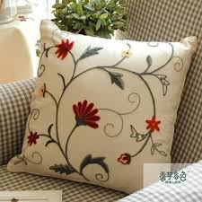 bright african daisy embroidery pillow cozyhere cushion embroidery pillow embroidery hand embroidery