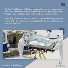 The Abu Dhabi Police Adpolicehq Launches A Medical Transportation System With An Air Ambulance Via A Capsul In 2020 Medical Transportation Transportation Ambulance