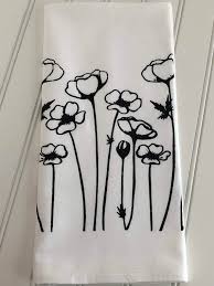 White Buttercup Flour Sack Towel Flour Sack Tea Towels Cotton Dish Cloth Kitchen Tea Towel Wedding F Hand Print Flowers Screen Printing Flour Sack Tea Towels