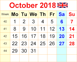 Pin On Calendar October 2018
