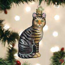 Cat Christmas Decorations Tabby Cat Ornament Old World Christmas