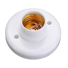E27 Round Plastic Base Screw Light Bulb Lamp Socket Holder White Lamp Socket Light Bulb Lamp Plastic Lights