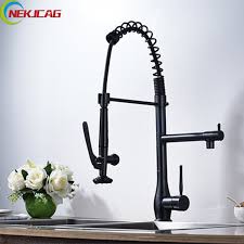 Shop for rubbed oil bronze faucets online at target. Deck Mounted Rotation Kitchen Faucet Single Handle Spring Pull Down Oil Rubbed Bronze Kitchen Water Taps Rubbed Bronze Kitchen Kitchen Faucet Kitchen Fixtures