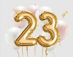 Happy 23th Birthday Gold Foil Balloon Greeting Background 23 Years Anniversary Aff Balloon Happy 23rd Birthday Gold Foil Balloons Birthday Ideas For Her