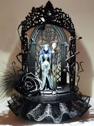 Elegant Gothic Lighted Corpse Bride Wedding Cake Topper Corpse Bride Wedding Corpse Bride Bride Cake Topper