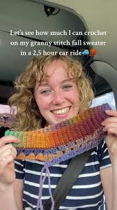 Crochet Fall Sweater Progress in 2.5 Hour Car Ride 🍂🧶