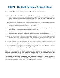 His271 The Book Review Or Article Critique Oneclass