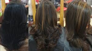 Touches of blonde highlights add a complementary dimension to black hair, along with a lightening glow. Soft Blonde Highlights On Black Hair Hair Transformation Kolkata India Youtube