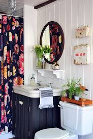A Guest Bathroom Renovation With A Bold Floral Anthropologie Shower Curtain Whit Guest Bathroom Renovation House Bathroom Designs Anthropologie Shower Curtain
