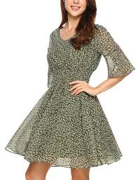 Hotouch Women Vneck Empire Waist Speaker Sleeves Bridesmaids Party Dress Green M For More Deta In 2020 Womens Sleeveless Dress Pleated Mini Dress Wear To Work Dress