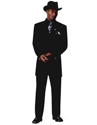 Men's 2 piece zoot satin plaid check black vintage 90s does 20s suit 44s 34w. Men S Sharp Black Fashion Zoot Suit
