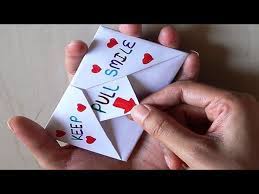 Wonderful diy 3d kirigami cards with 18. Diy Surprise Message Card Pull Tab Origami Envelope Card Letter Folding Origami Youtube