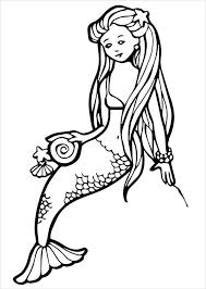 Smart mermaid with a fish friend. 7 Mermaid Coloring Pages Free Premium Templates
